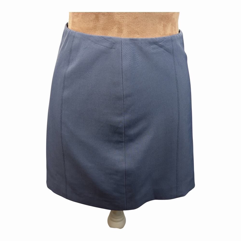 Bebe Sz 2 Blue Mini Skirt Side Zip Career Tailored